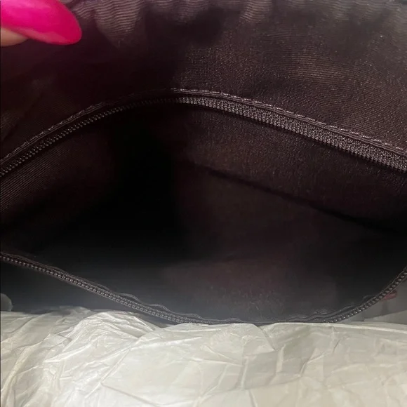 Coach Monogram Shoulder Bag in Brown with Dark Brown Trim - Picture 3 of 6